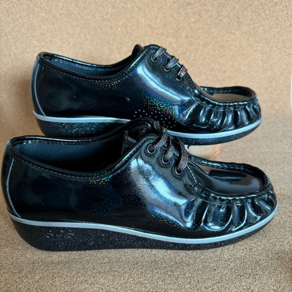 SAS  Bounce Lace Up Genuine Carnival Black Moccasin  Size 7.5 - Picture 1 of 15